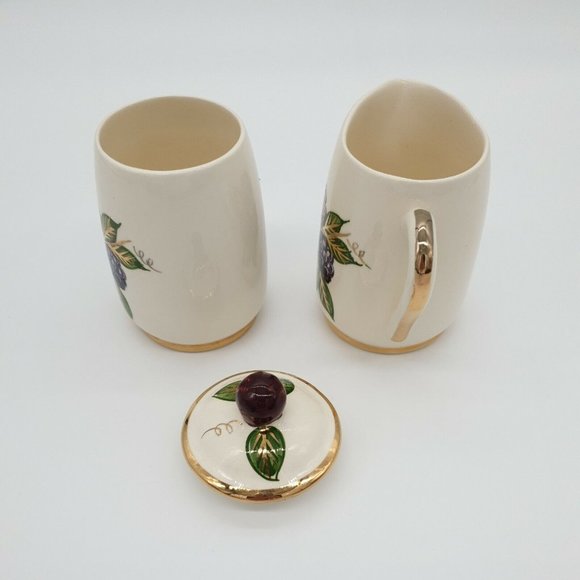 Creamer Jam Sugar Jar Vintage Knotts Berry Farm Buena Park CA Hand Painted Berry - Picture 5 of 12